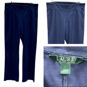 Lauren Ralph Lauren Navy Blue Straight Leg Stretch Legging Pants Womens Large thumbnail 2