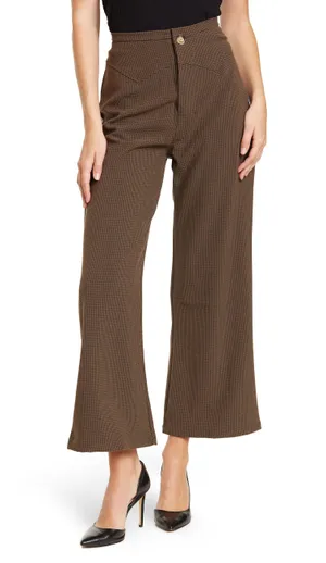 NWOT Plaid Wide Leg Trousers thumbnail 1