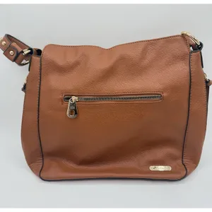 MONTANA WEST Studded Saddle Tan Leather Purse‎ Concealed Carry Handbag cognac thumbnail 3