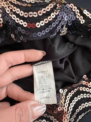 vintage Windsor Black Dress with Rose Gold & Silver Sequins thumbnail 5