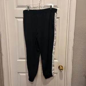 Mossimo Womens Black White‎ Stripe Jogger Pants Elastic Waist Drawstring Large thumbnail 6
