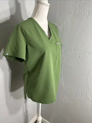 Figs Olive Green V-Neck Scrub Top thumbnail 5