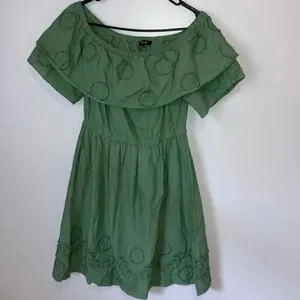 Madewell appliquéd off the shoulder dress textural floral design Sz 2 #784 thumbnail 4