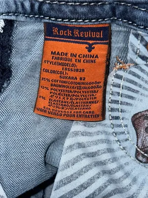 Rock Revival Denim Women’s Size 26 Blue Straight Leg Distressed Embellished Flap thumbnail 9