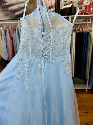 PromGirl Gorgeous Baby Blue Sequin Formal Gown thumbnail 7