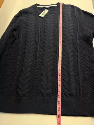 NWT Nautica sweater grandpa fisherman 100% cotton cable knit blue large preppy thumbnail 7