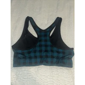 PINK Victoria's Secret Ultimate Sports Bra Size M‎ Checkered Teal And Black thumbnail 3