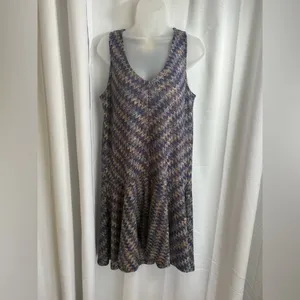 Maeve Anthropologie Westwater Chevron Knit Shift Dress Size Medium‎ EUC 0368 thumbnail 3