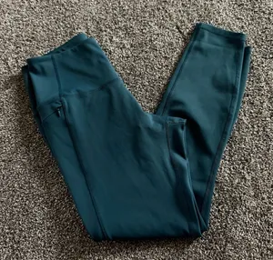 Move Theology Leggings Womens Size M Teal Green High-Waisted Side Pockets thumbnail 1