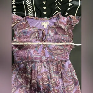 FREE PEOPLE Band Of The Free Boho Paisley Purple Maxi Dress Women’s Sz S EUC thumbnail 8