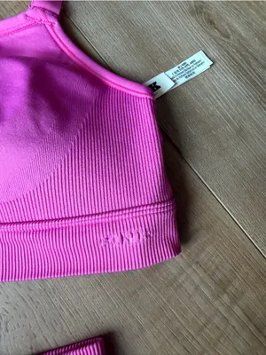 VSX Victoria’s Secret Ribbed Sports Bra & Leggings Set Medium Pink thumbnail 3