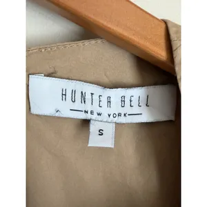 Hunter Bell Blouse Women Small Tan Puff Sleeve V-Neck Cotton 22HBCT5 thumbnail 6