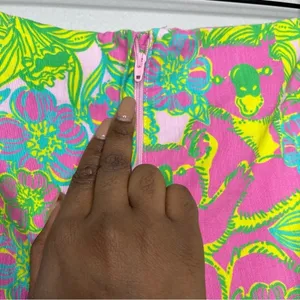 Lilly Pulitzer‎ Women White Tag Skirt 6 Pink Green Koala Floral Scalloped Mini thumbnail 6