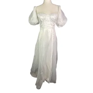 Lulus True Excellence White Bustier Off-The-Shoulder Gown Size Medium thumbnail 3