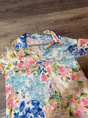 ZARA Satin Effect Floral Shirt thumbnail 8