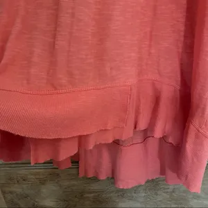 Workshop Republic Clothing Women Salmon Pink Long Sleeve Beachy Lounge wear top XL. 100% Cotton thumbnail 3