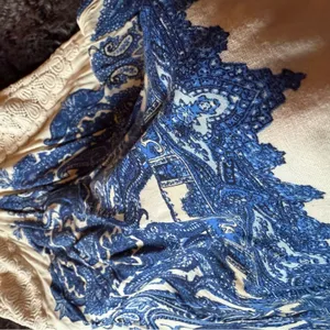 FREE PEOPLE Elegant Blue and White Women's Dress thumbnail 7