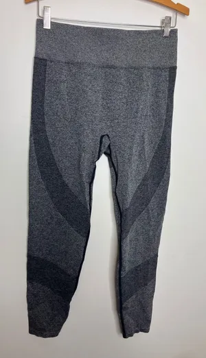 PINK Active Leggings Women Large Gray Excellent Seamless High Waist Contoured thumbnail 1