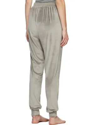 SKIMS Velour Joggers Smoke Gray Large L Velvet Zip Pocket Sweatpants Cozy Y2K thumbnail 6