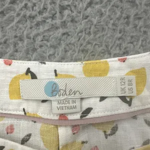 Boden Lemon Print Sleeveless Top 100% Linen Lagenlook Preppy Boho Women's 8 thumbnail 3