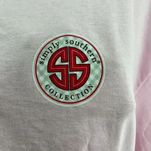 Simply Southern Preppy Teach Love Inspire Teacher Shirt Pink Womens Size XL thumbnail 3