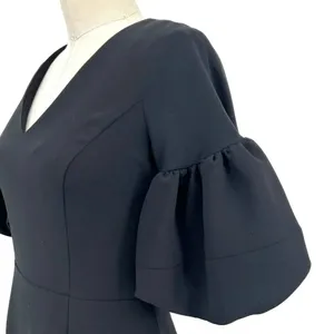 Amanda Uprichard Norelle Dress‎ Mini Short Puff Sleeve V-Neck Black Size Small thumbnail 7