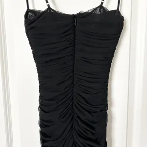 House of CB Fornarina Black Ruched Mesh Maxi Dress Size XS Spaghetti Strap thumbnail 5