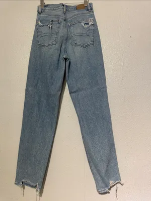 American Eagle Strigid Highest Rise Baggy Straight Distressed Jeans 2R thumbnail 3