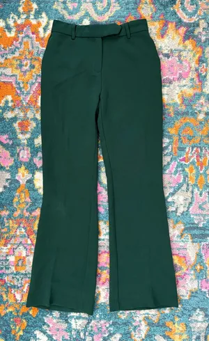 Dark green tailored flare pants Size 6 thumbnail 1