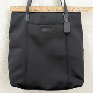 Vintage COACH 6217 Black Neoprene w/ Leather Handle Triple Compartment Tote Bag thumbnail 6
