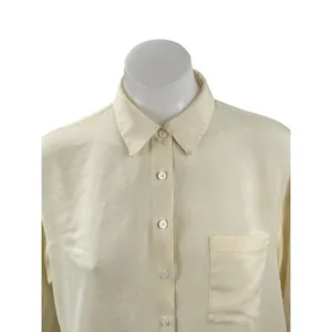 Zara Women's Yellow Chest Pocket Long Sleeve Button Down Blouse Shirt Top Size S thumbnail 2