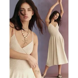 Free People Ethereal Dainty Tula Sweater Midi Dress in Natural Beach Medium thumbnail 2