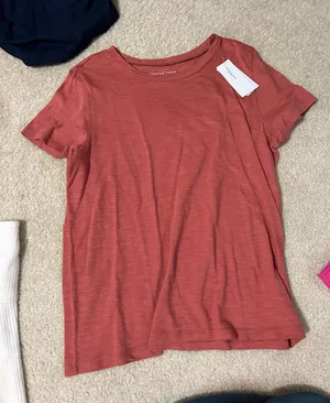 American Eagle Outfitters Women's Short Sleeve Crewneck Tee - Rust thumbnail 1