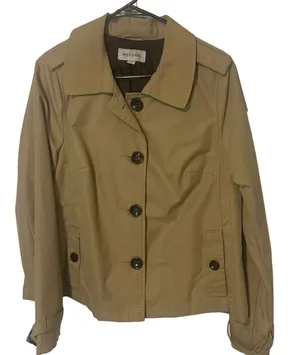 Merona Vintage Y2k Women's Size Large Tan Button Academia Jacket‎ Coat thumbnail 1