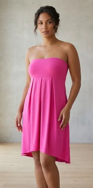 Susana Monaco x Revolve Strapless Empire Waist Hot Pink Barbie Mini Dress XS thumbnail 1
