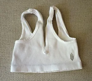 Free People Happiness Runs Scoop Neck Bra White M/L thumbnail 5
