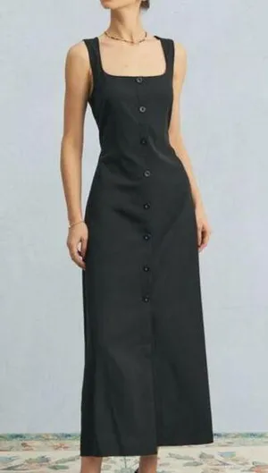 RIHOAS The Black U Neck Tie Back Sleeveless Maxi Dress 3 thumbnail 1