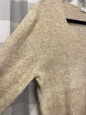 ZYIA Women's V-Neck Sweater in Light Tan thumbnail 2