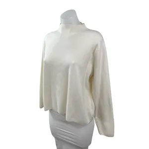 MNG Mango Women's Cream Ivory Long Sleeve Mock Neck Knit Sweater Top Size L thumbnail 3