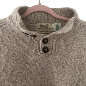 Aran Sweater Market 100% Merino Wool Funnel Neck Pullover Sweater Size L thumbnail 2