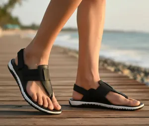Sorel Women's Out N About Leather Black Flats Sandals thumbnail 1