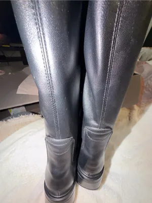Franco Sarto NIB Giselle Wide Calf Flat Tall Boot Black Stretch Leather 6.5 M thumbnail 12