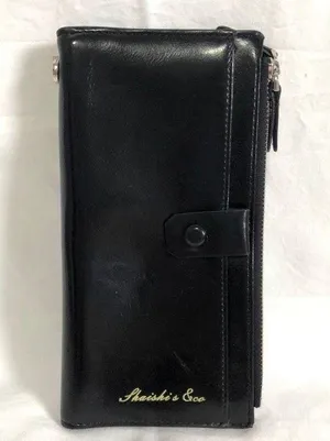 Black Faux Leather Zip Wallet thumbnail 1