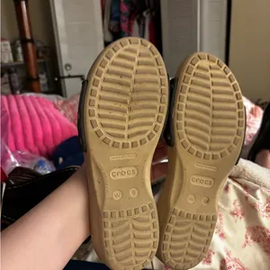 CROCS Cobbler Women's Slide Slip On Open Black Tan Size 9 Sandal Shoes thumbnail 2