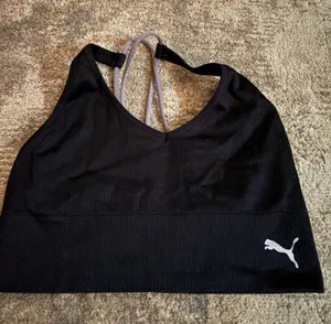 Puma Black and Grey Sports Bra thumbnail 1