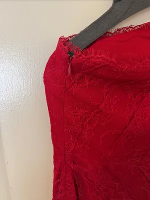 Lovers + Friends Red Lace Asymmetrical Maxi Dress Size XS thumbnail 6