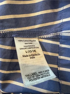 Free Assembly Blue Stripe Pleated Cotton Midi Shirtdress Long Sleeves Sz 12-14 thumbnail 10