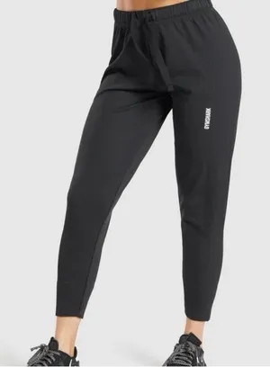 Gymshark L Large Joggers Pause‎ Black Baggy Elastic Waist Ribbed Oversized Relax thumbnail 1
