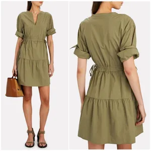 Rails Ivy Mini Moss Green Tie Waist Tiered Dress Women's Size Small thumbnail 3