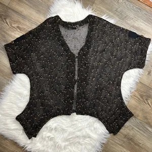 Kaktus vintage open knit short sleeve cardigan thumbnail 6